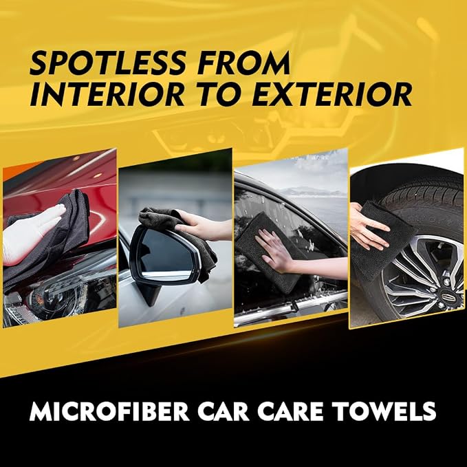 HOMEXCEL Black Microfiber Cleaning Cloth 20 Pack 11.5 x 11.5 inch Microfiber - Image 5