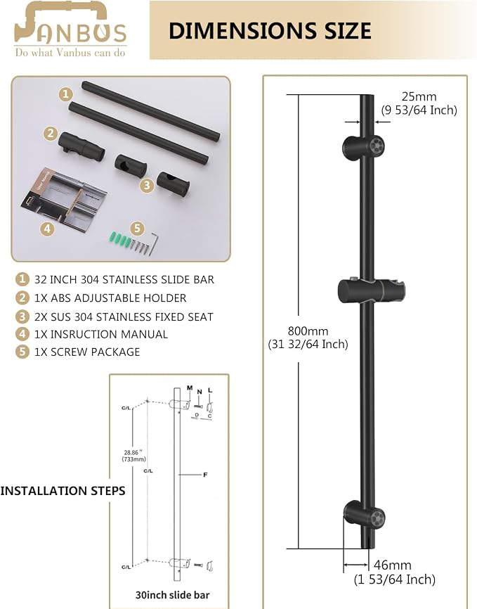 All Metal handheld shower head holder 30-Inch - Image 7