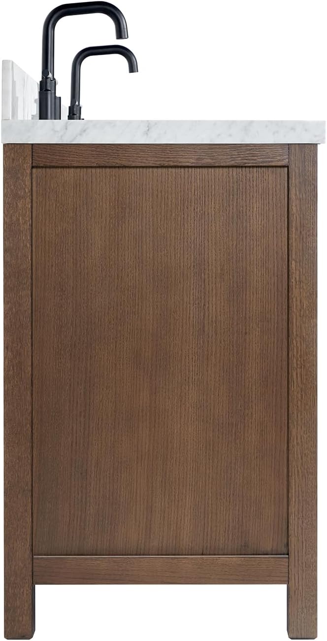 ARIEL Cambridge 61 Inch Double Rectangular Sink Bathroom Vanity - Image 5