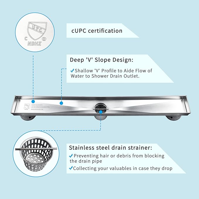 Neodrain 24-Inch Linear Shower Drain - Image 3