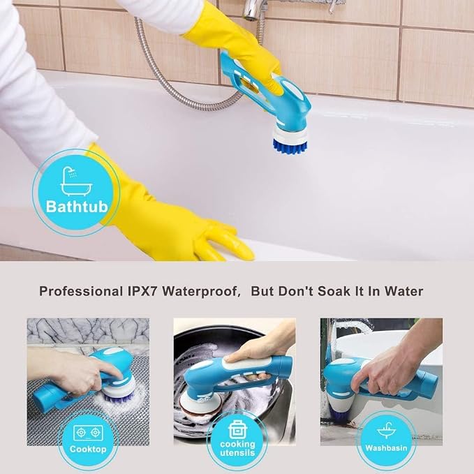 Cordless Power Scrubber for Cleaning Tile/Floor/Sink/Shower/Bathroom/Kitchen - Image 5