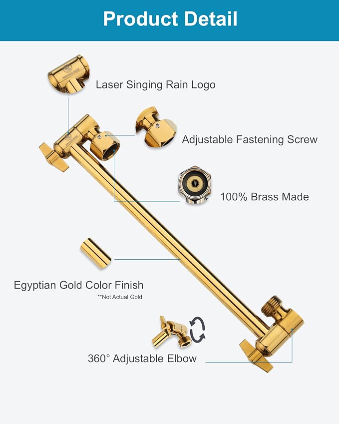 11 Inch Adjustable Shower Head Extension Arm - Image 5