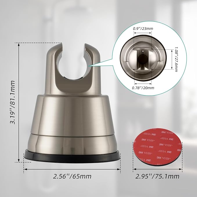 2 Pack Vacuum Suction Cup Shower Head Holder, Removable Shower Head Bracket - Image 6
