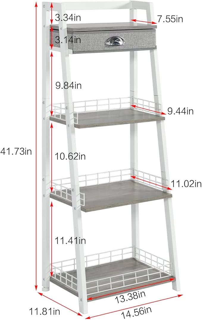 keomaisyto 4-Tier Elegant Ladder Shelf, Bathroom Storage Shelf, Ladder Bookshelf - Image 3