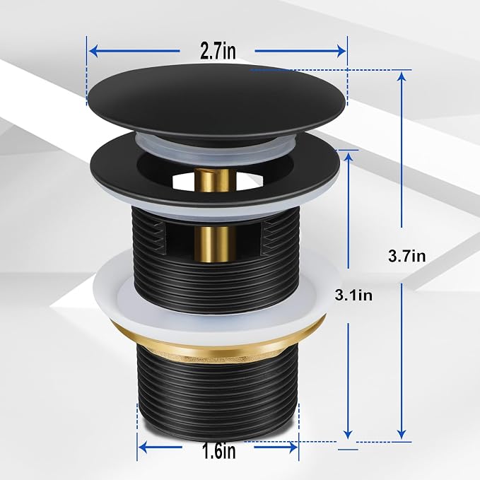 Pop-up Drain Kit for Freestanding Bathtub Tub Drain/Stopper, Freestanding - Image 8