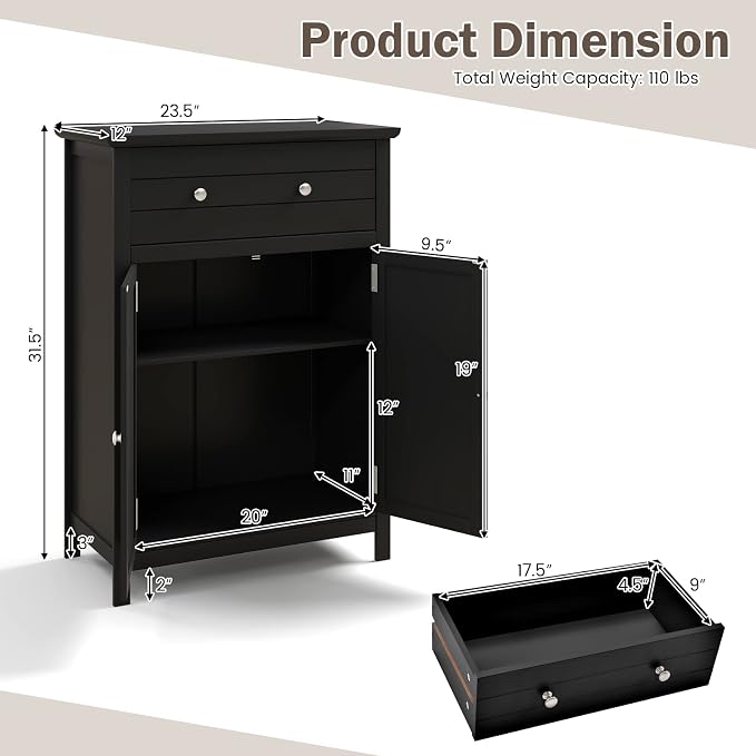 Giantex Bathroom Storage Cabinet - Image 3