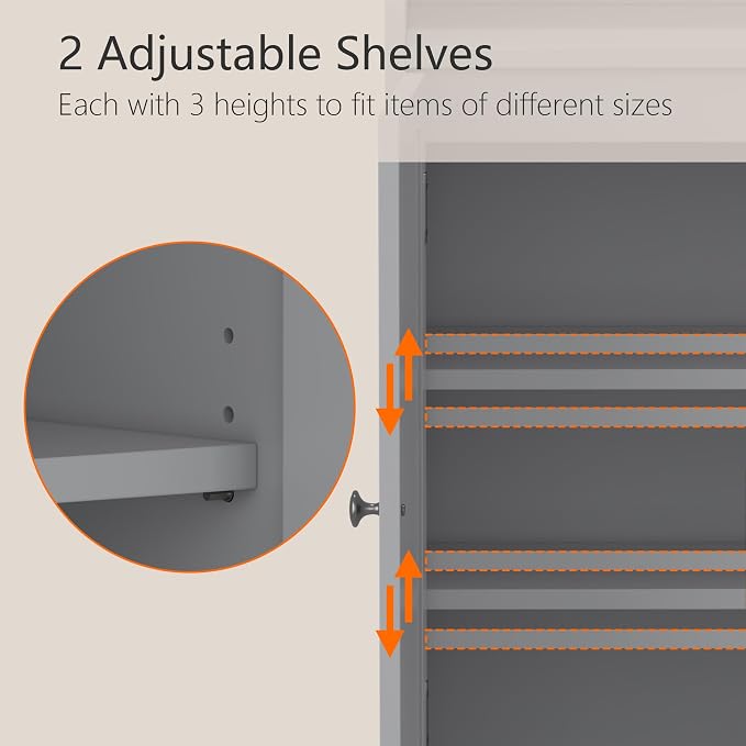 40 Inch Bathroom Storage Cabinet, Freestanding Organizer - Image 5