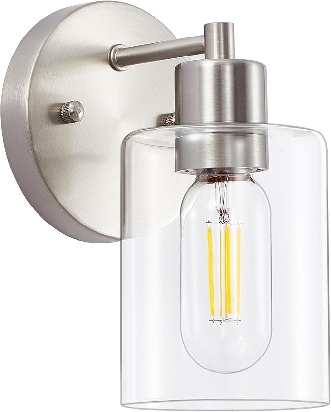 1-Light Bathroom Wall Sconce, Brushed Nickel Vanity Light, Modern Wall Light by SOPEASGlobalperspective