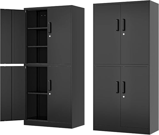 71” Metal Storage Cabinet-Lockable File Garage Tool Cabinets by Fesbos