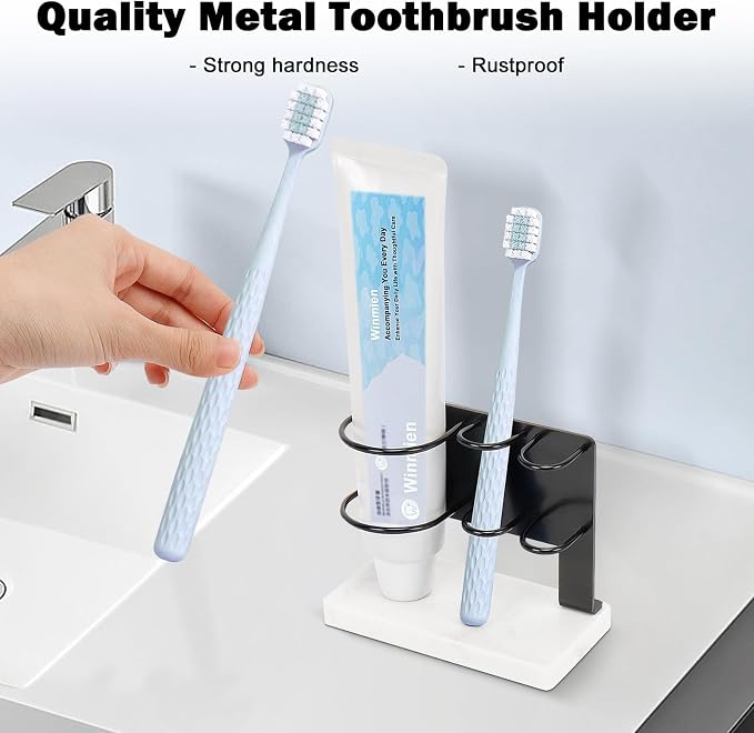 Toothbrush Holder for Bathroom Counter, Metal Toothbrush and Toothpaste Holder - Image 4