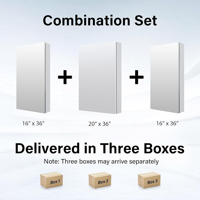 WELLFOR 52" x 36" Bathroom Medicine Cabinet - Image 8