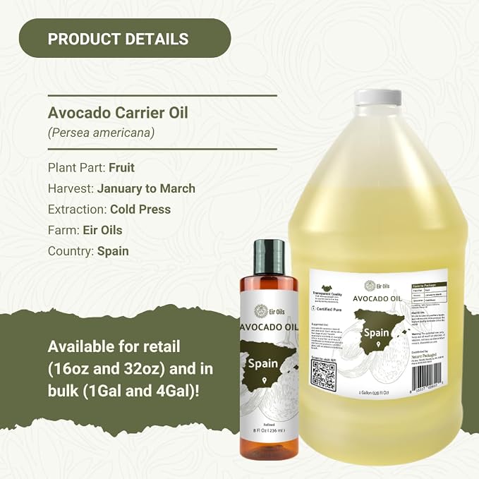 Avocado Oil - Direct from EIR Oils Farm in Spain - 100% Pure Carrier Oil - Image 4