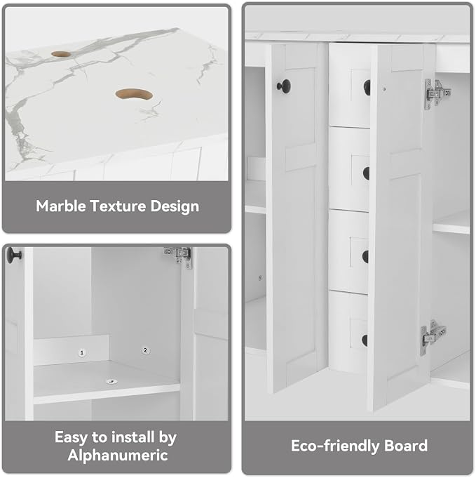 48 inch White Bathroom Vanity - Image 5