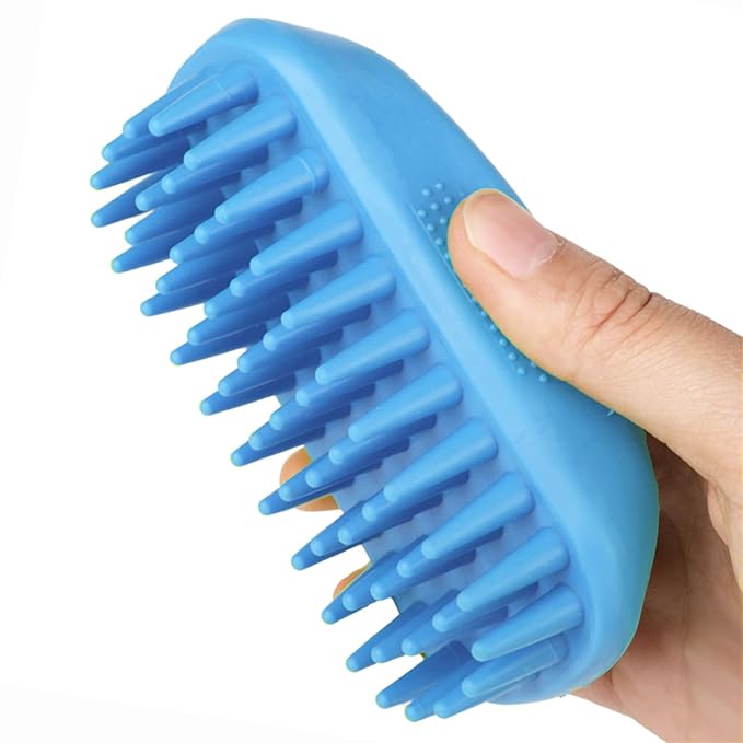 Dog Bath Brush, Pet Silicone Shampoo Brush, Rubber Shower Wash Curry Brush by Yintoper