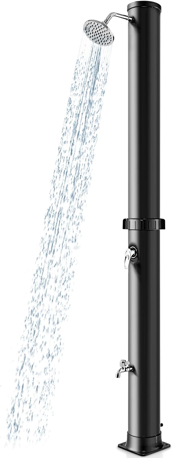 Goplus 10 Gallon Solar Heated Outdoor Shower, 7.2 FT Freestanding Outside Shower by Goplus