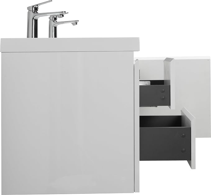 60-Inch Floating Bathroom Vanity, Modern Wall-Mounted Bathroom Storage Vanity - Image 9