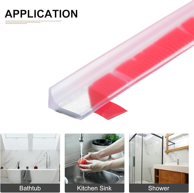 98"x0.8"x0.5" Collapsible Shower Barrier Stopper - Image 4