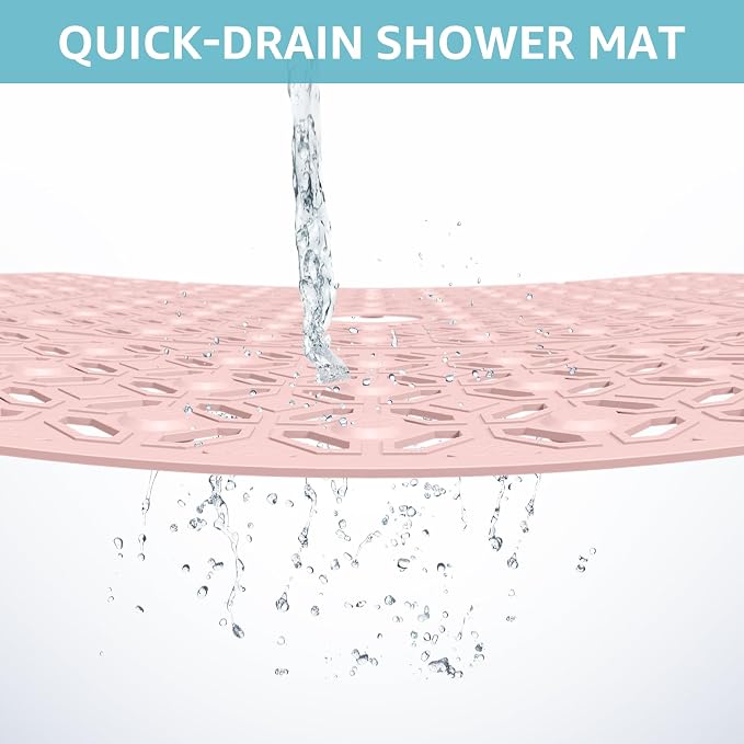 OTHWAY Square Shower Mat, TPE Anti Slip Shower mat - Image 3