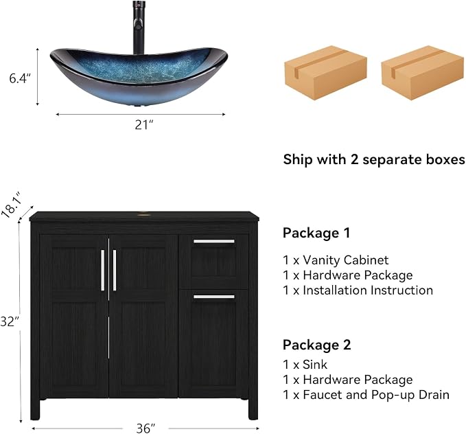 YOURLITE 36" Bathroom Vanity - Image 2