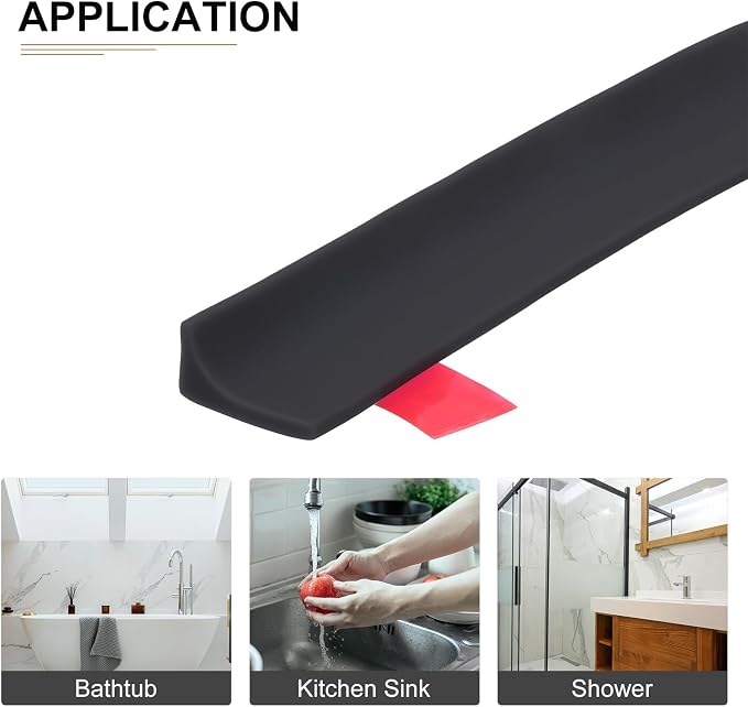 79"x0.8"x0.5" Collapsible Shower Barrier Stopper - Image 4