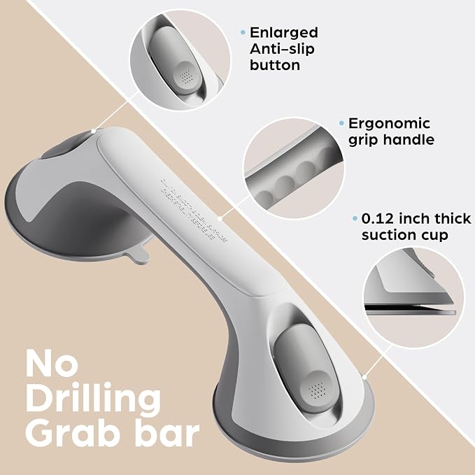 2 Pack 12 Inch Grab Bars for Bathtubs and Showers for Seniors, Heavy Duty - Image 7