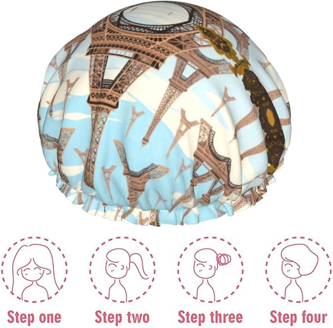 Double Layers Waterproof Shower Cap - Image 7