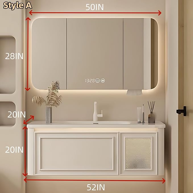 52IN Wall Mounted Bathroom Vanity Set - Image 2