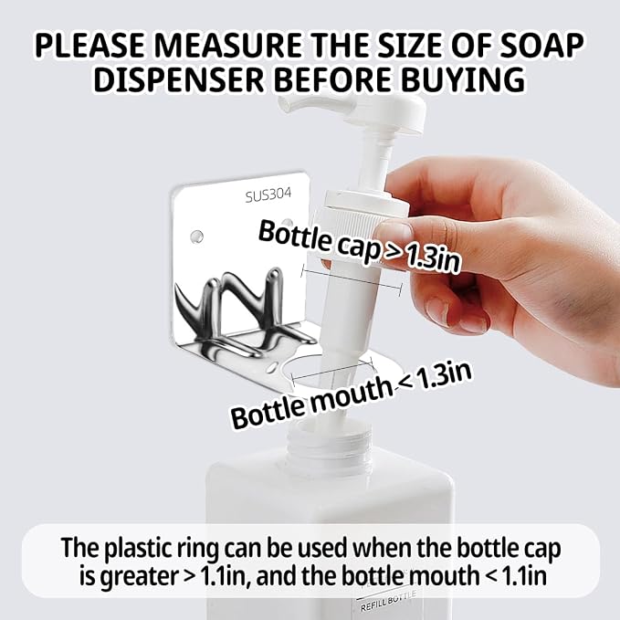 6Pcs Resizable Soap Bottle Dispenser Holder Wall Mount - Image 3