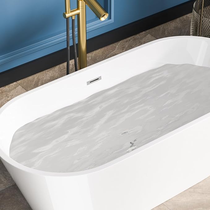 Sarlai 63 Inch Acrylic Freestanding Soaking Bathtub Contemporary Soaking White - Image 7