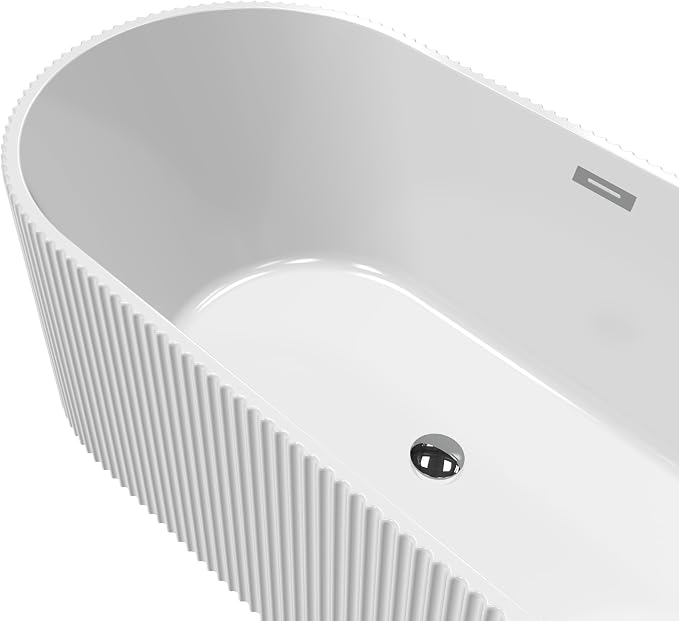 59" Acrylic Freestanding Bathtub, Soaking Tub - Image 2