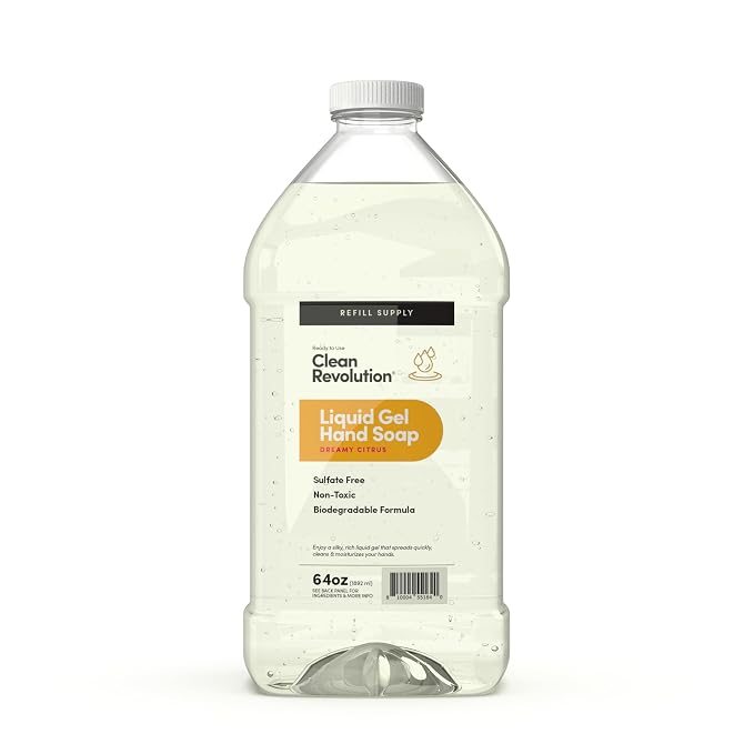 Clean Revolution Liquid Gel Hand Soap, Silky Rich Liquid, Quick Lather by CleanRevolution