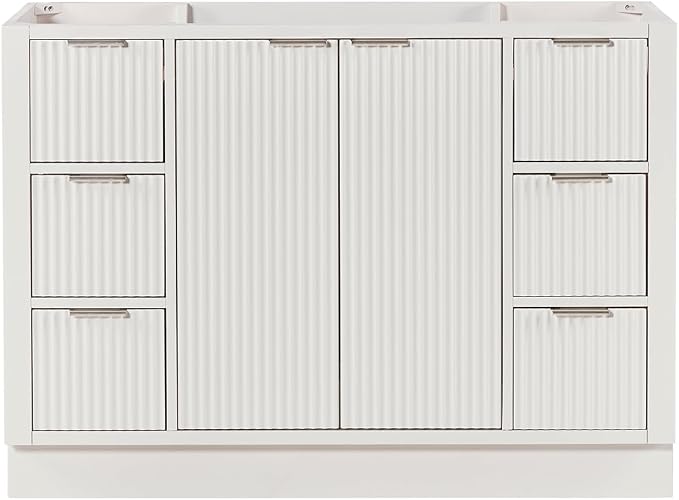 ARIEL Milan 48 Inch Single Sink Base Cabinet in Warm White by Ariel