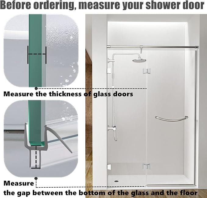 2-Pack Ultra Clear Shower Door Bottom Seal Frameless Glass Shower Door Seal - Image 6