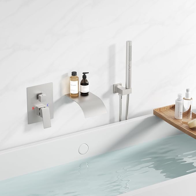 RUMOSE Wall Mount Bathtub Faucet Waterfall Tub Faucet - Image 9