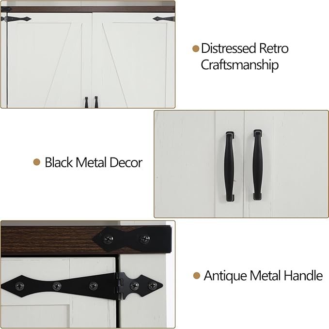 71" Tall Kitchen Pantry, Farmhouse Storage Cabinet - Image 6