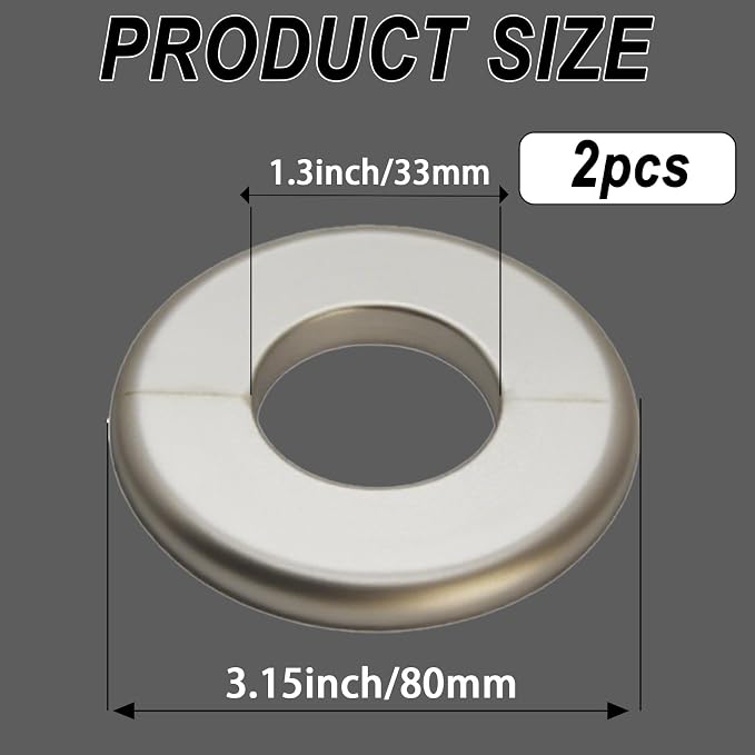2 Pieces Wall Split Flange, Self-Adhesive Escutcheon Plate - Image 2