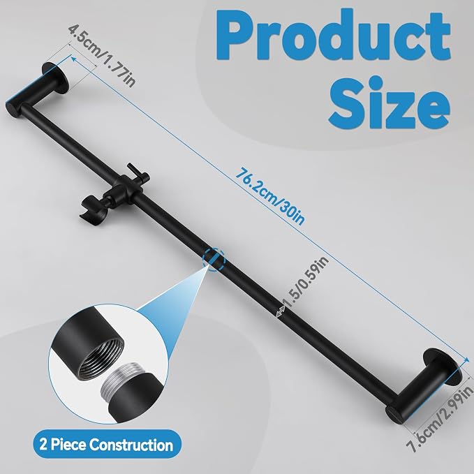 Shower Slide Bar Adjustable Handheld Shower Head Holder Wall Mount - Image 2
