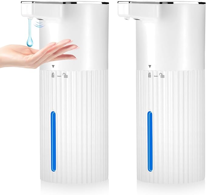 2 Pack Touchless Automatic Liquid Soap Dispenser, 13.5oz Smart Sensor Hand Wash by VZZNN