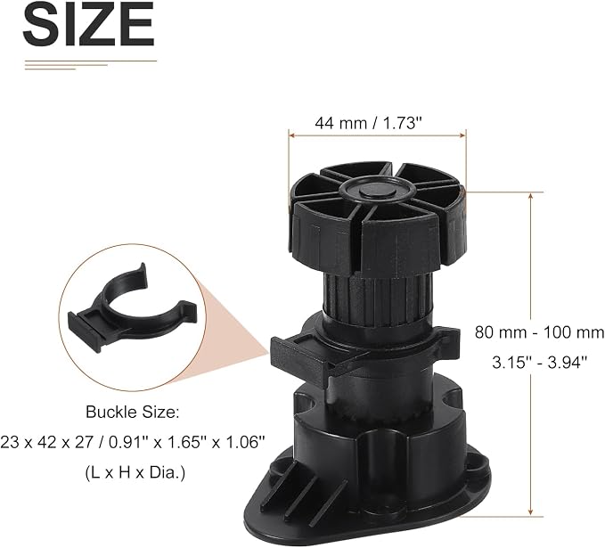 80x44mm Adjustable Leveling Feet - Image 2