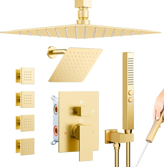 Brushed Gold Shower System by Bostingner