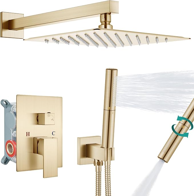 Aolemi Shower System with Rainfall Shower Head and Handheld Wall Mount by Aolemi
