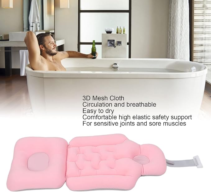 Bathtub Cushion for Adults, Soft Breathable Folding Headrest Back Support Bath - Image 8
