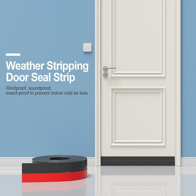Door Seal Strip for Door Frame, 36ft Silicone Door Gap Filler, Shower Glass - Image 4