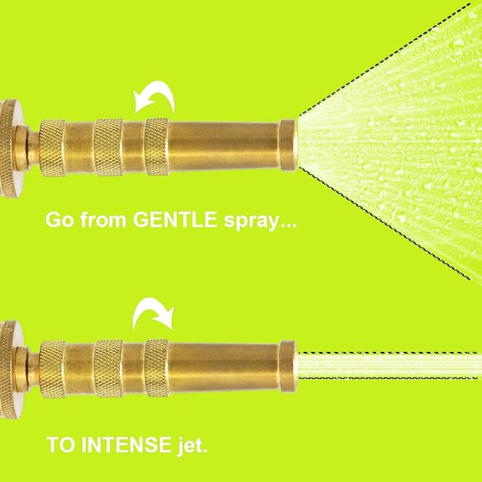 Twinkle Star Solid Brass Heavy Duty Adjustable Twist Hose Nozzle Jet Sweeper - Image 8