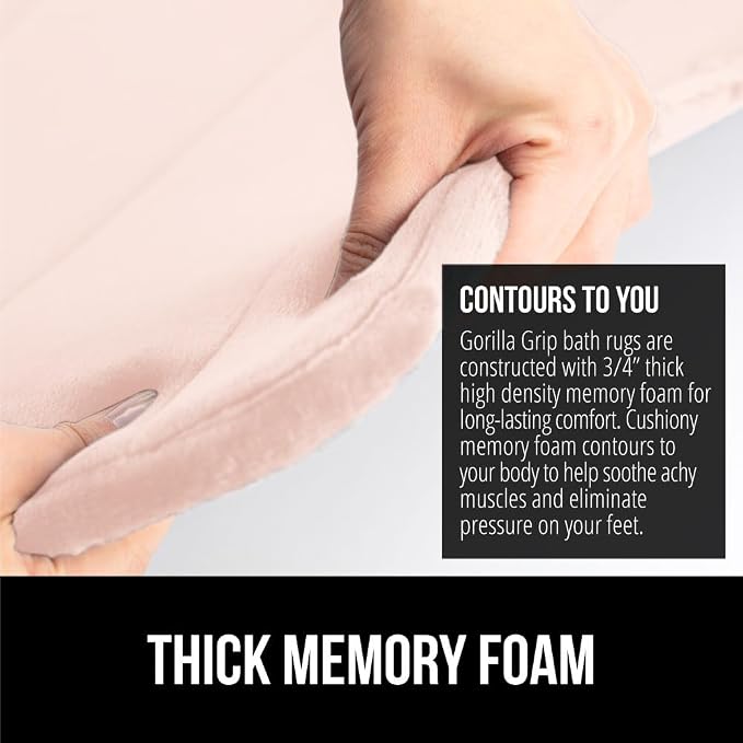GORILLA GRIP Memory Foam Bath Mat, Soft Absorbent US Designed Bathroom Rug - Image 4