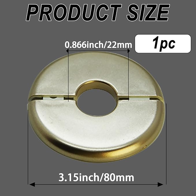 1 Piece Wall Split Flange, Self-Adhesive Escutcheon Plate - Image 2