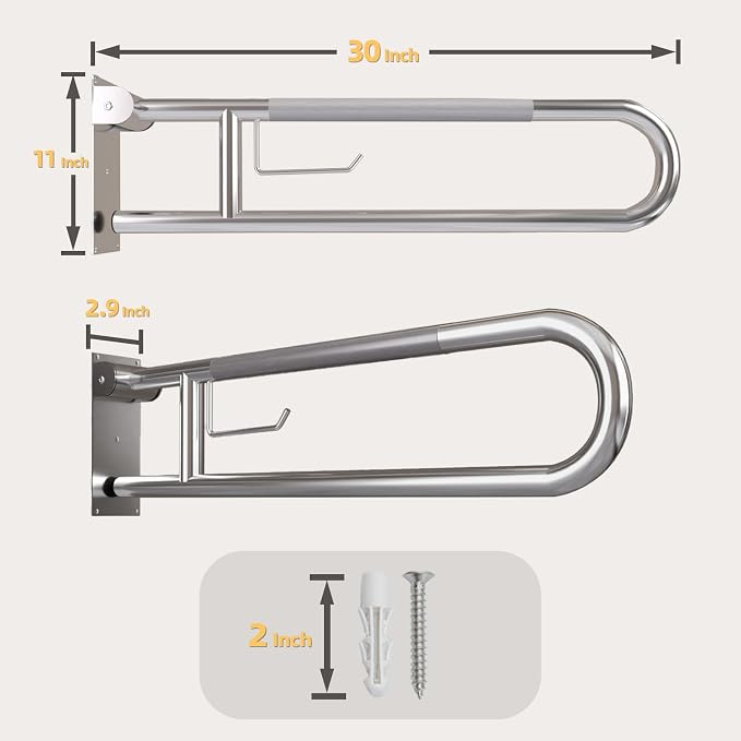 Toilet Grab Bar, Fold Down Grab Bar - Image 2