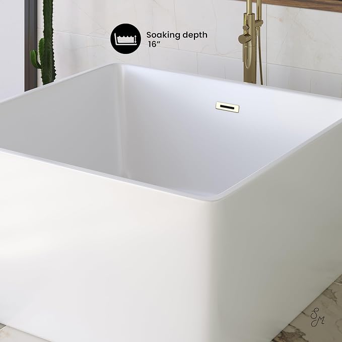 Voltaire 47" Square Freestanding Bathtub - Image 5