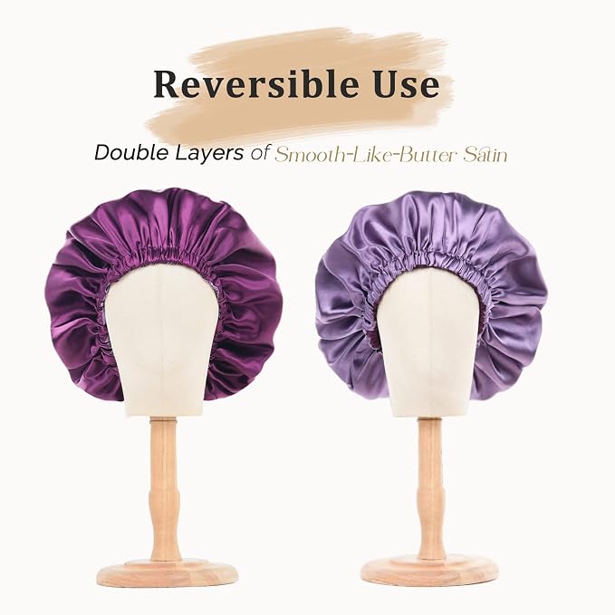 YANIBEST Adjustable Satin Bonnet Double Layer Hair Bonnet - Image 3