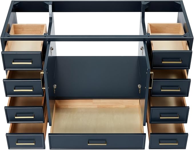 ARIEL Stafford 54" Midnight Blue Bathroom Vanity Base Cabinet, Single Sink - Image 6